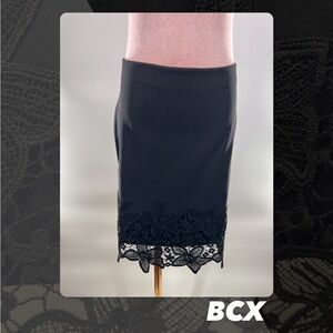 EUC BCX Lace Trimmed Pencil Skirt